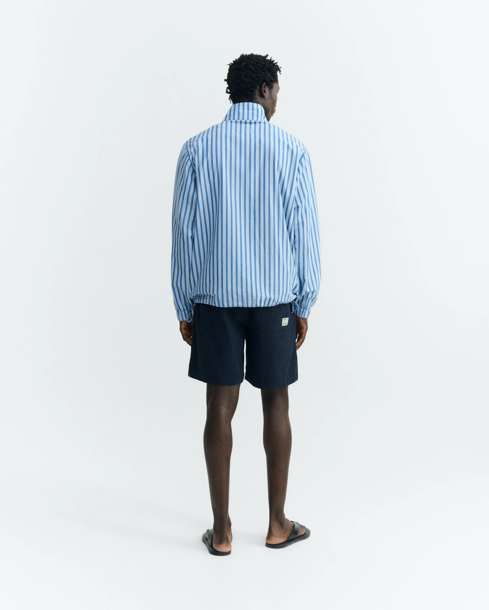 Chaqueta oversize rayas azul Reed - Image 4