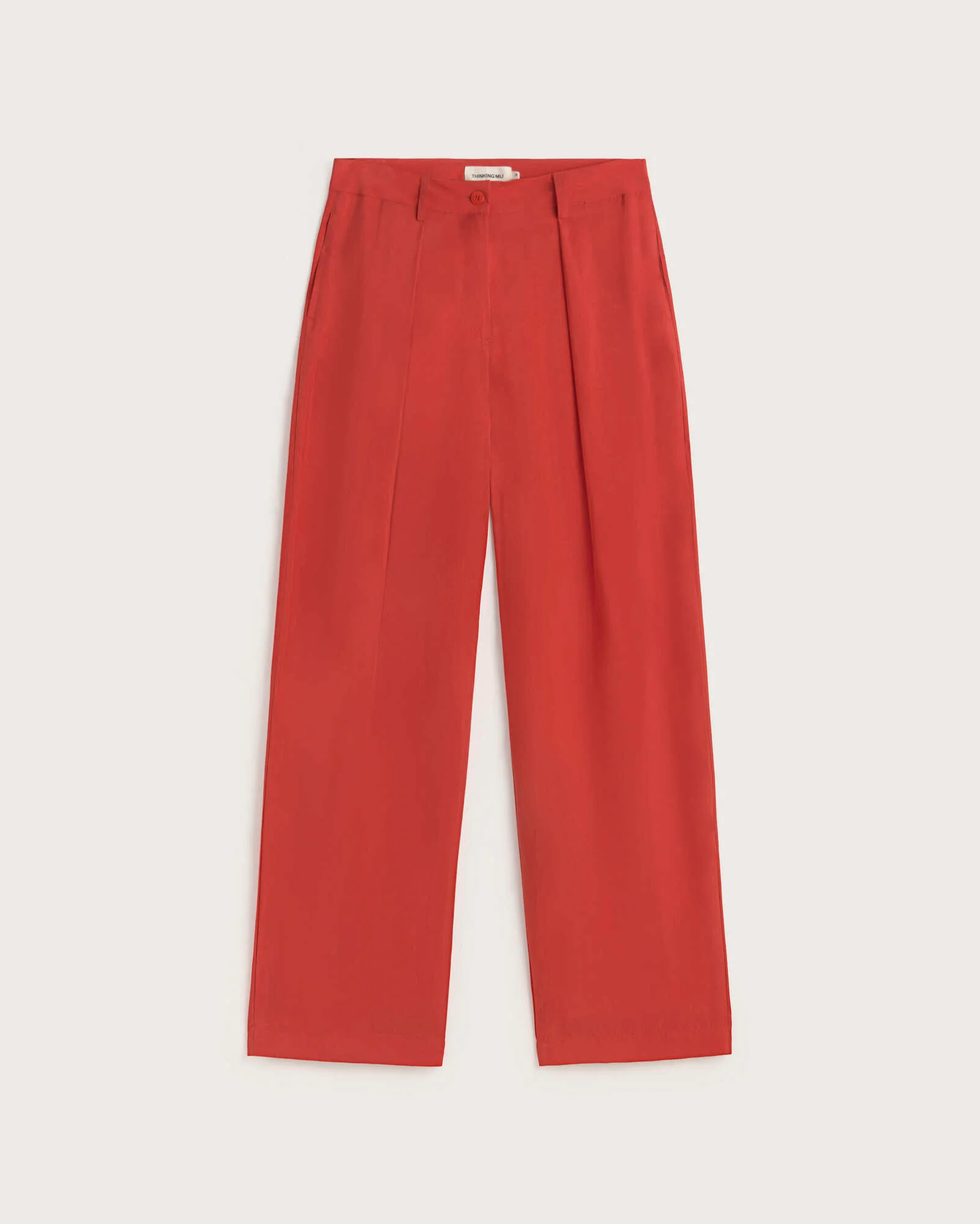Pantalón relaxed pinza rojo cupro Cirila - Image 4
