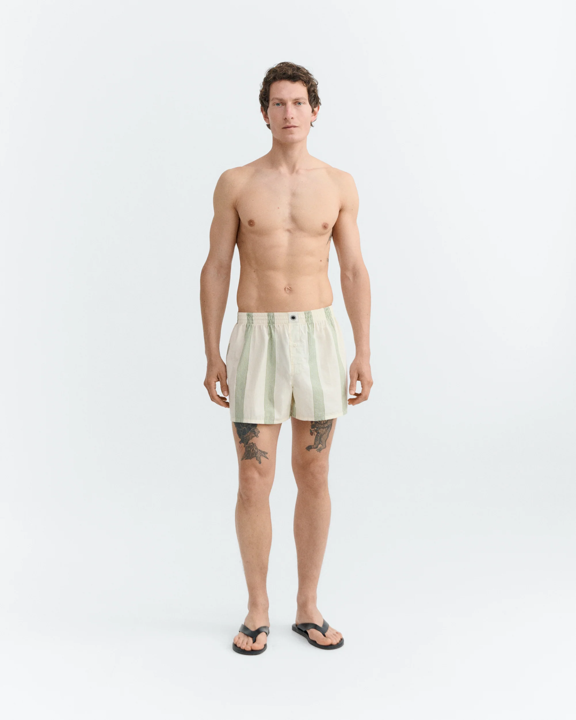 Boxer popelin rayas verde - Image 3