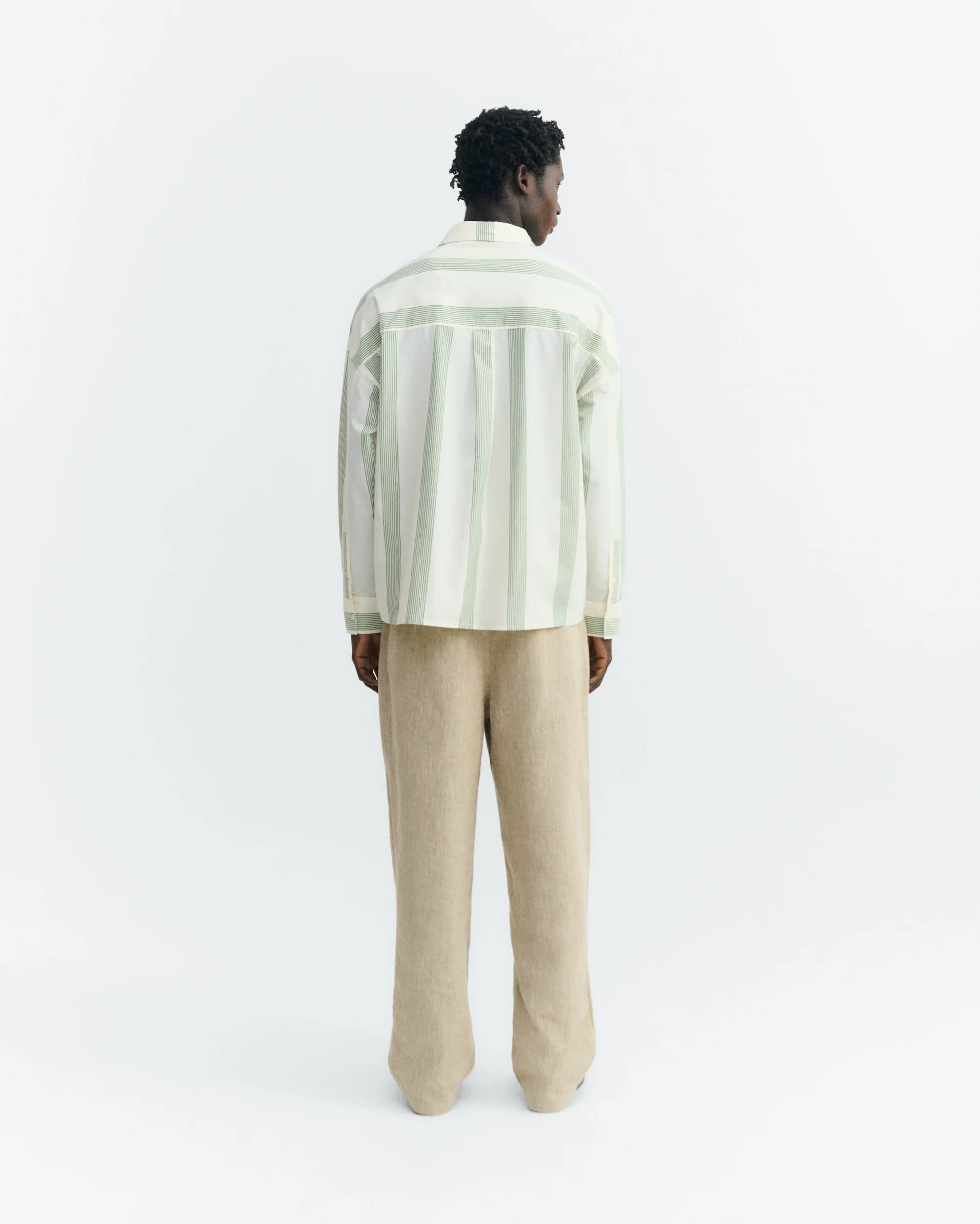 Camisa popelin rayas verde Jim - Image 4
