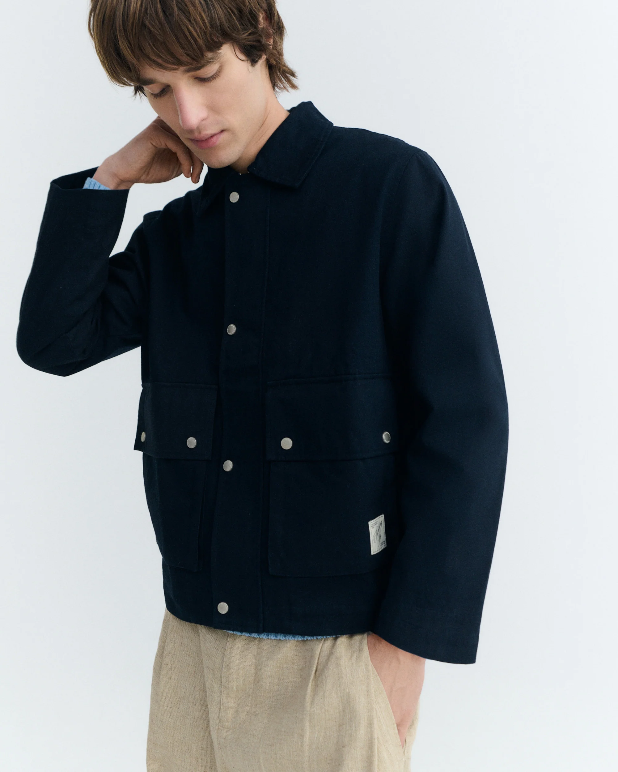 Chaqueta boxy navy Callum - Image 3