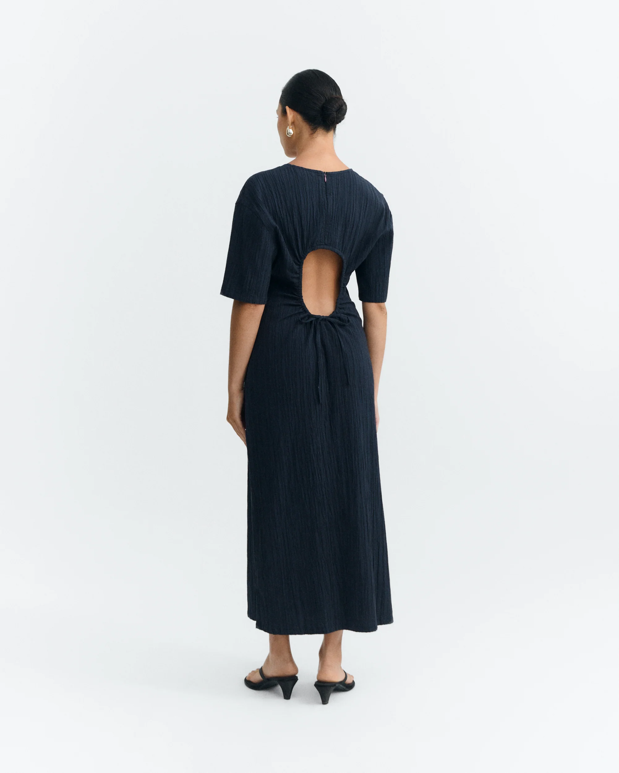 Vestido largo popcorn abertura espalda Kina - Image 4