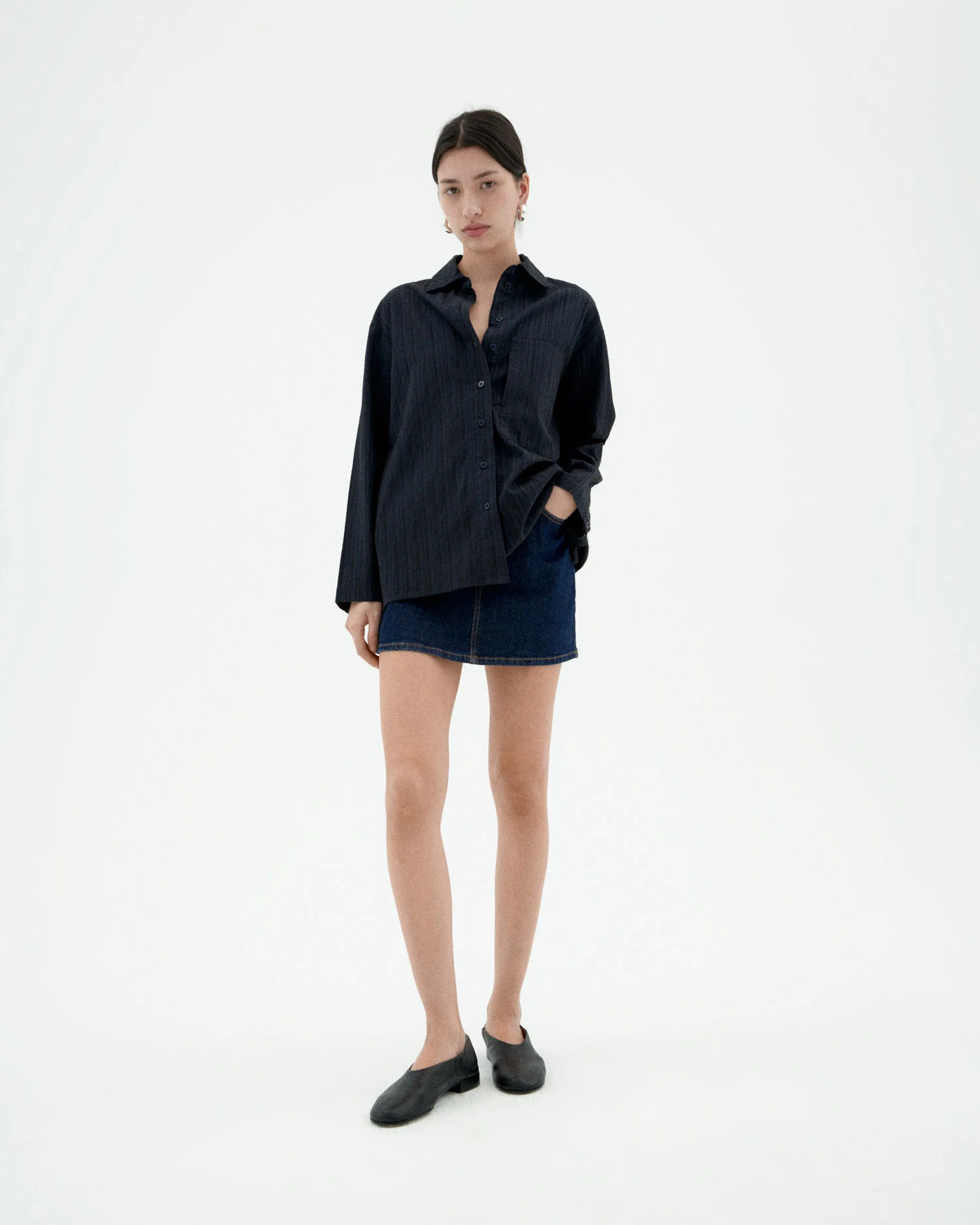 Blusa texturizada navy Marcelle - Image 3