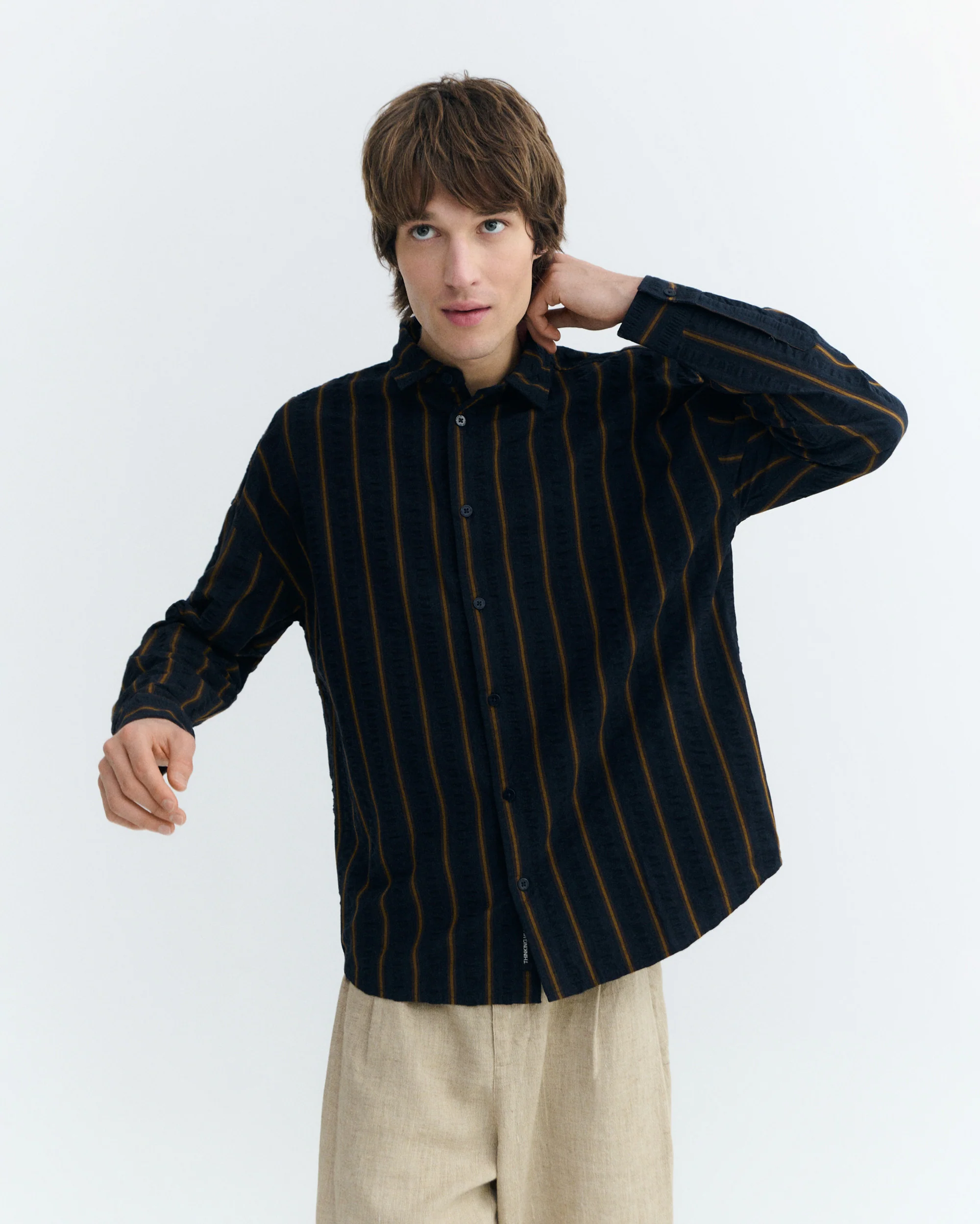 Camisa oversize seersucker rayas Haru - Image 3