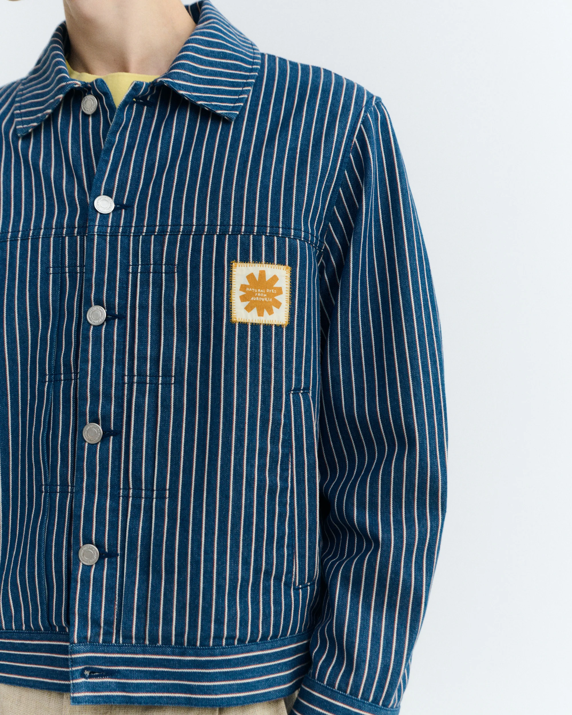 Chaqueta boxy rayas tinte natural Bruno - Image 3