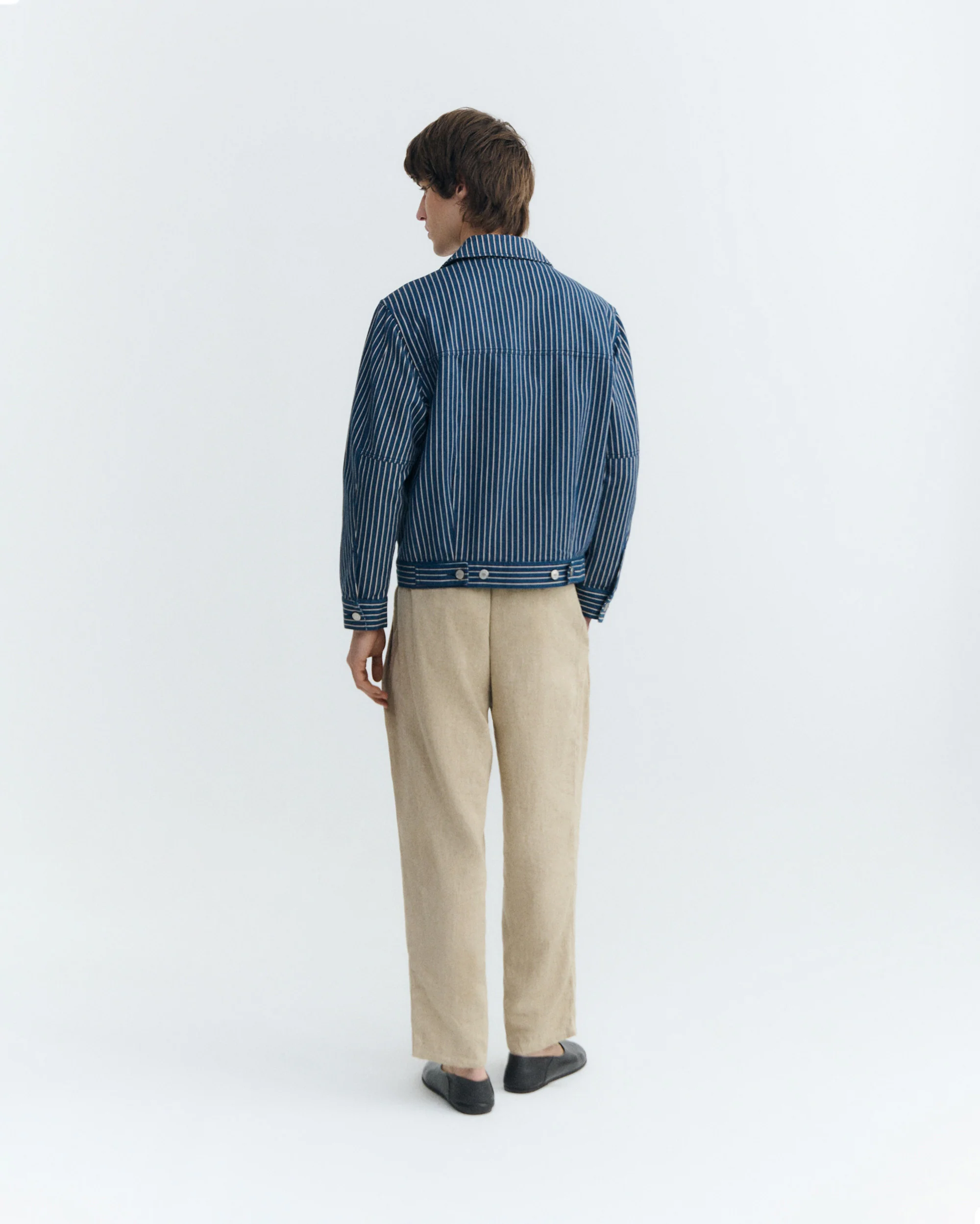 Chaqueta boxy rayas tinte natural Bruno - Image 4