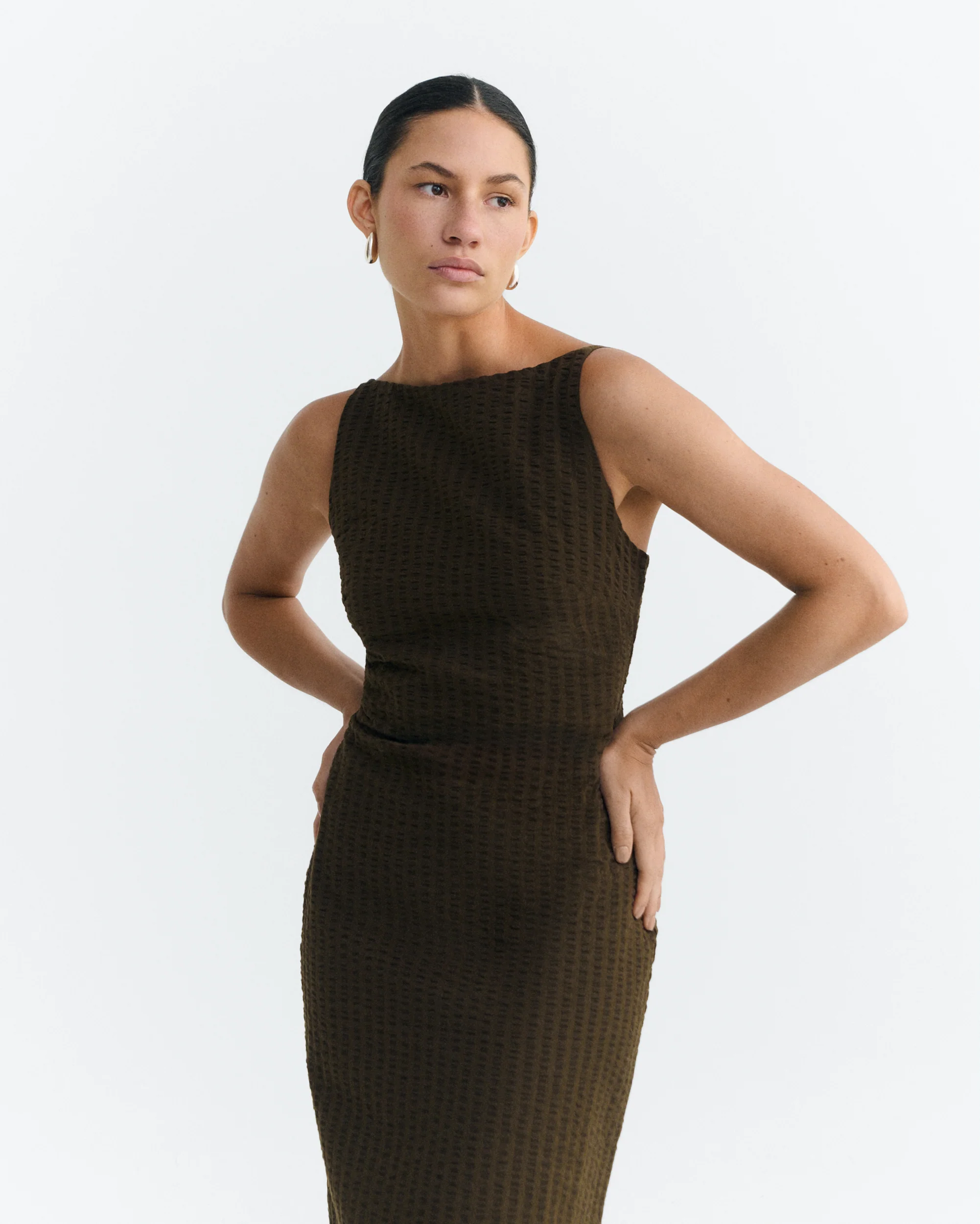 Vestido largo seersucker Sunniva - Image 3